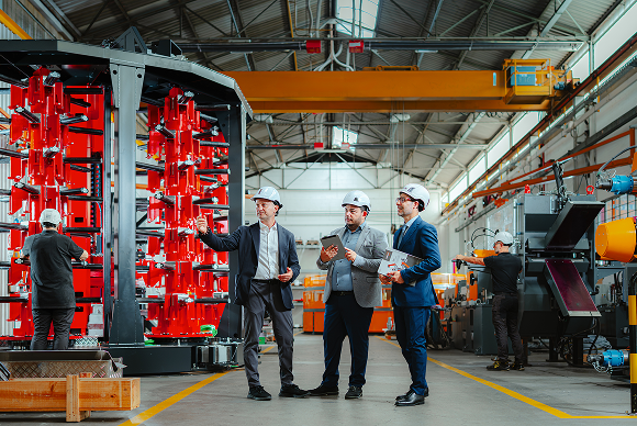 Showing how machine works